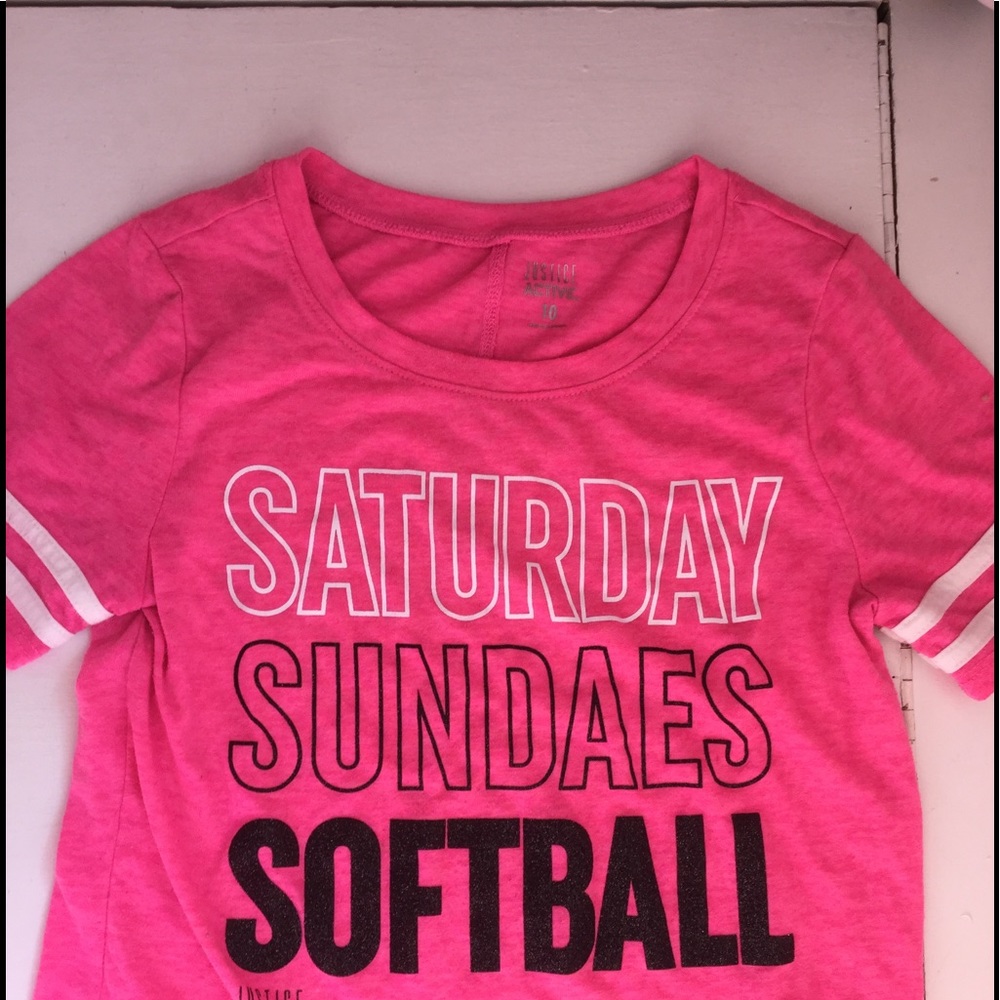 Pink and black justice shirt